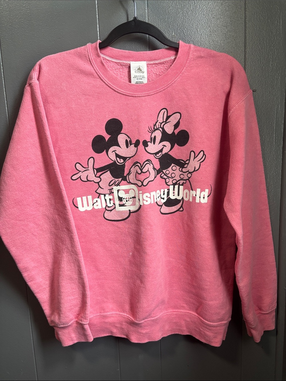 Disney Pink Mickey & Minnie Walt Disney World Crewneck Large